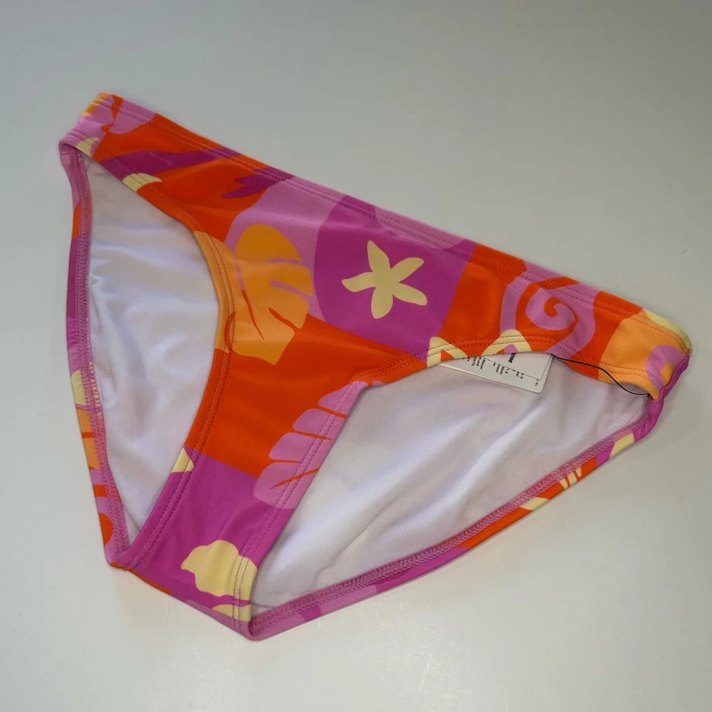 Rip Curl Bikini Tropical Dawn T Back Knot Purple Pink Orange NWT Girls Size 12